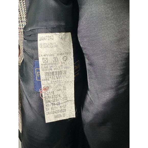 Polo University Club Ralph Lauren Vintage Silk Wool Houndstooth Blazer Suit 42 R - Picture 4 of 6